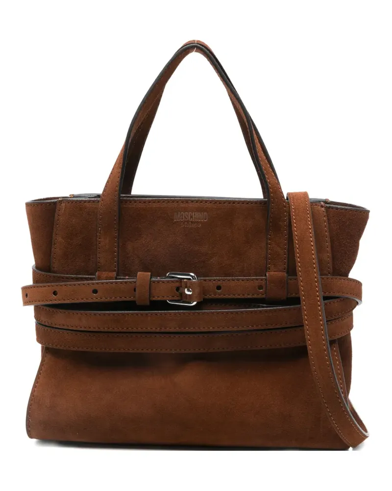 Moschino Tie Me Tote Bag aus Wildleder - Braun Braun