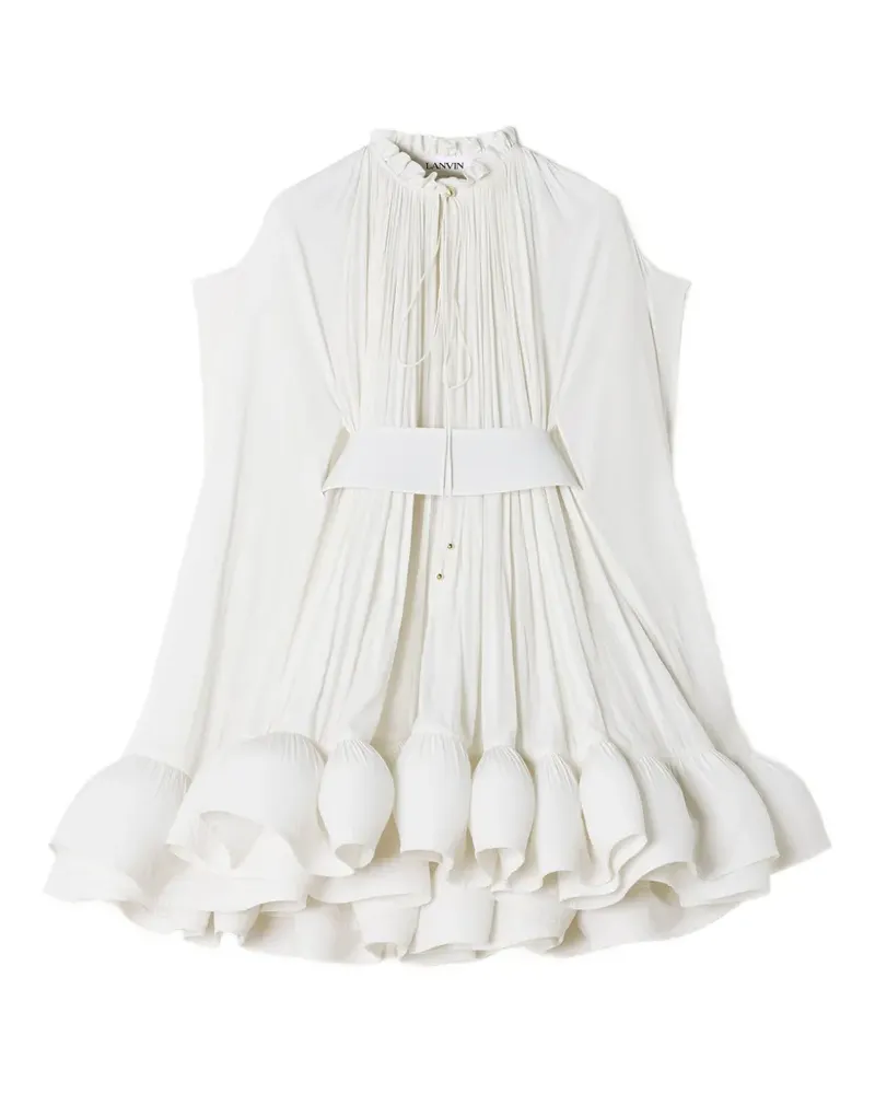 Lanvin pleated ruffled dress - Weiß Weiß