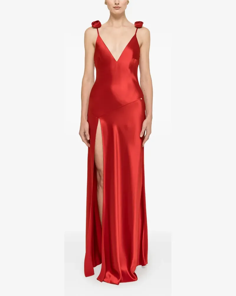 NISSA open-back rosette-detail maxi dress - Rot Rot