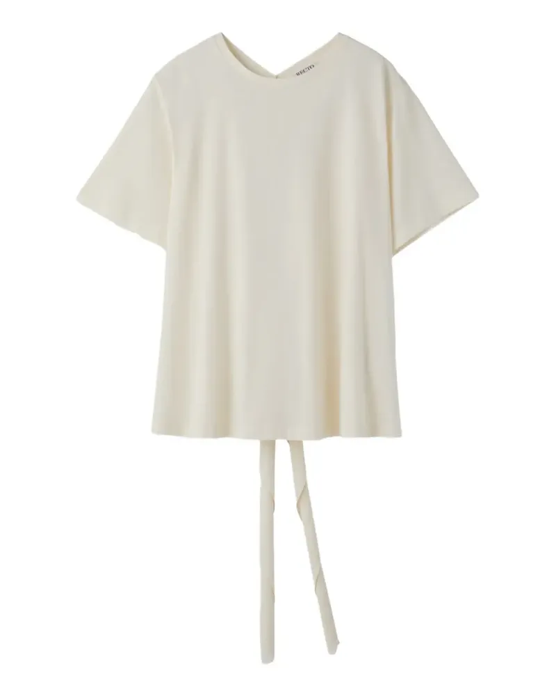 RECTO open-back scarf-detail T-shirt - Nude Nude