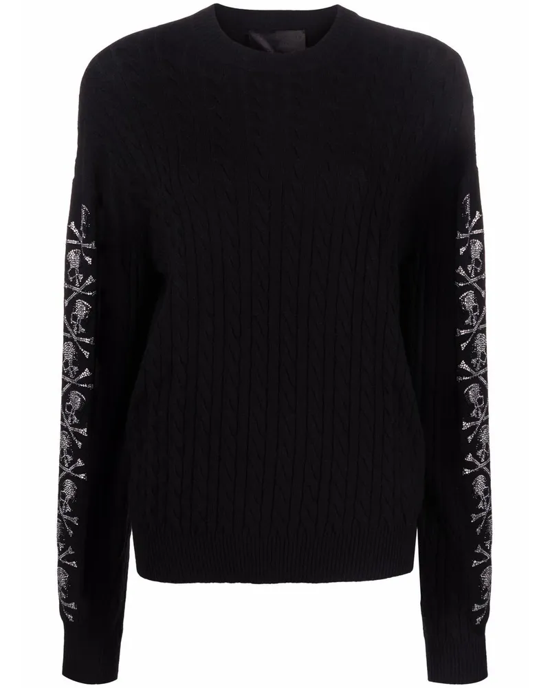 Philipp Plein Pullover mit Pailletten Schwarz