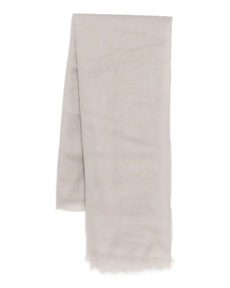 N.Peal Ausgefranster Schal - Grau Grau