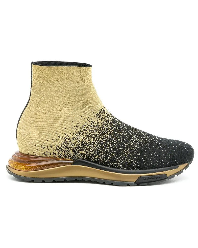 Ferragamo Sock-Sneakers im Metallic-Look Metallic