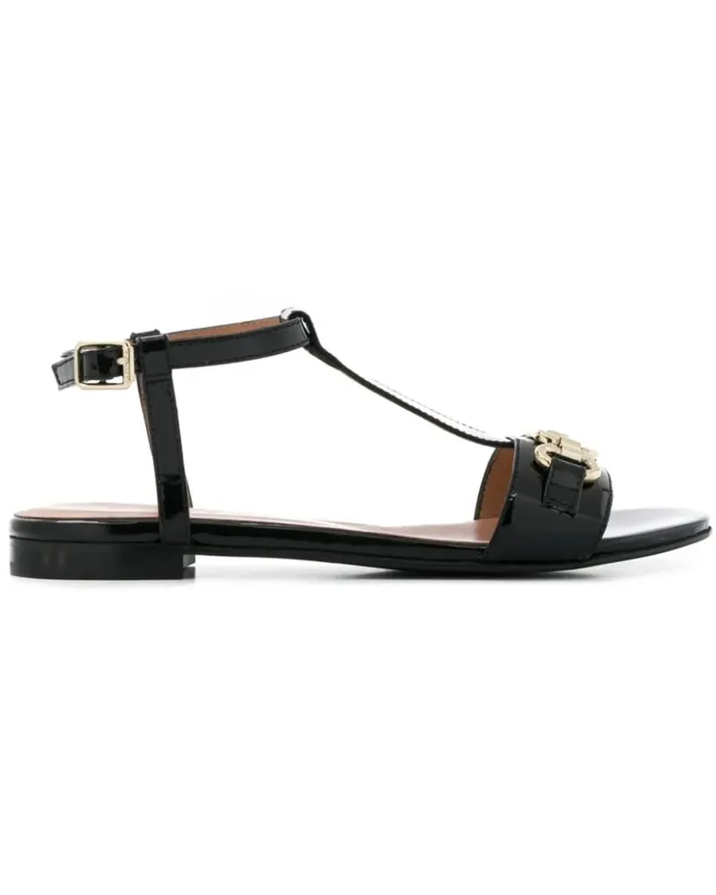 Twin-Set Flache Sandalen - Schwarz Schwarz