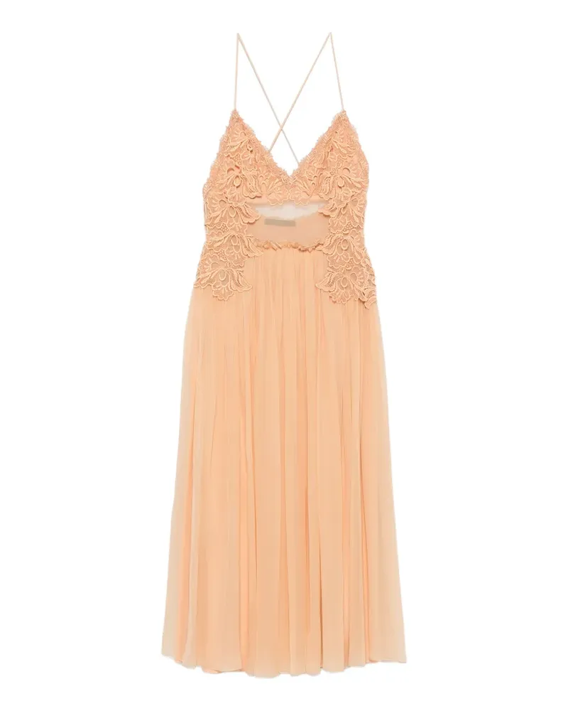 Alberta Ferretti Minikleid mit Spitzenbesatz - Nude Nude