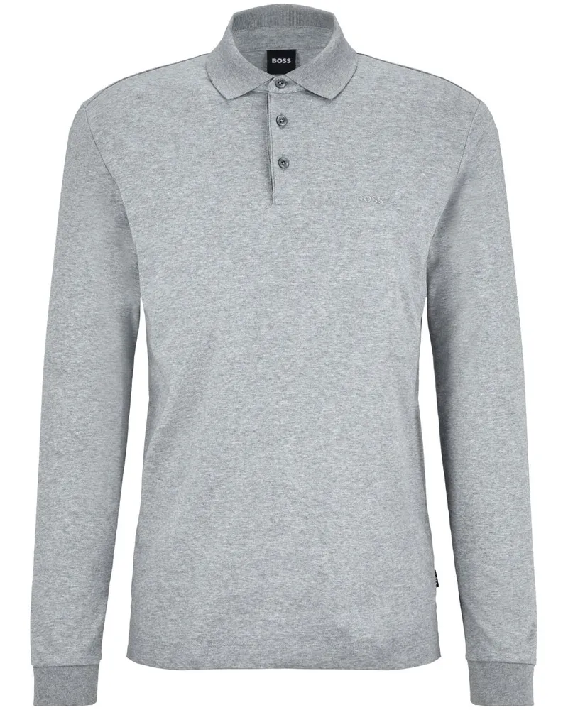 HUGO BOSS Poloshirt mit Logo-Stickerei - Grau Grau