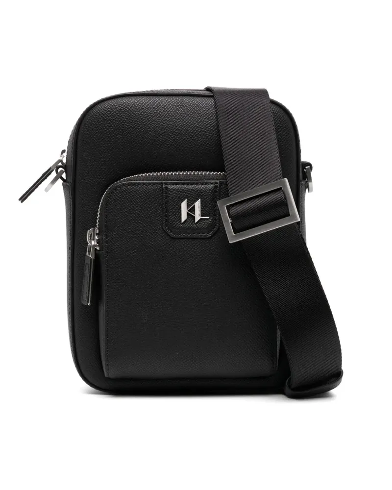 Karl Lagerfeld Kuriertasche mit Monogramm - Schwarz Schwarz