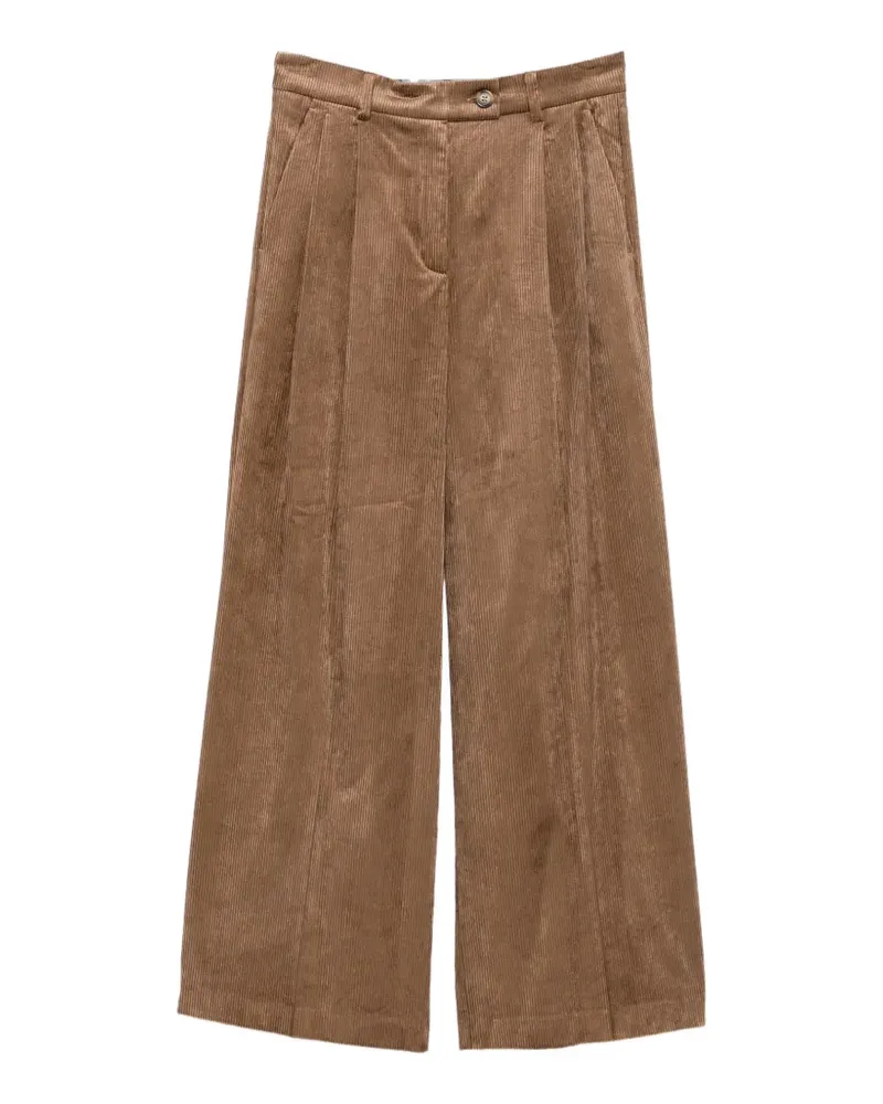 SOLOTRE pleated corduroy trousers - Braun Braun