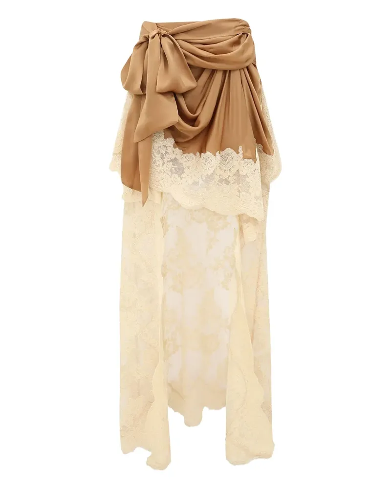 Zimmermann Hypnotic Satinrock mit Spitzenbesatz - Nude Nude