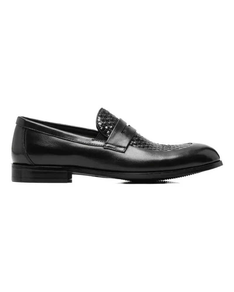 Alberto Gozzi woven-panel penny loafers - Schwarz Schwarz
