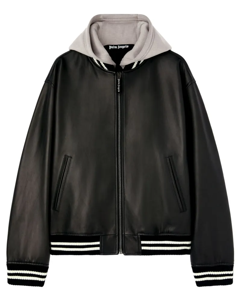 Palm Angels Bomberjacke mit abgerundetem Logo - Schwarz Schwarz