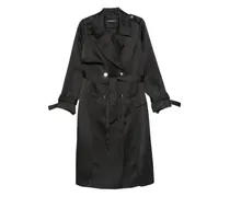 Doppelreihiger Mantel mit Gürtel - Schwarz
