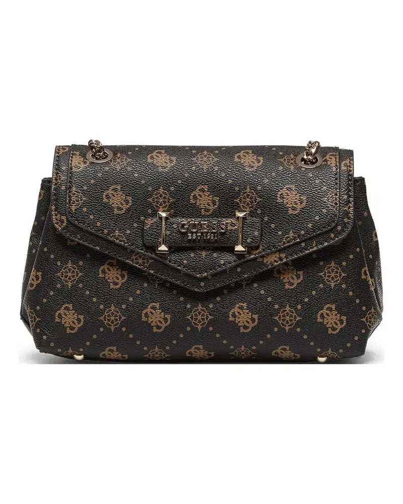 Guess Schultertasche mit Monogramm-Print - Braun Braun