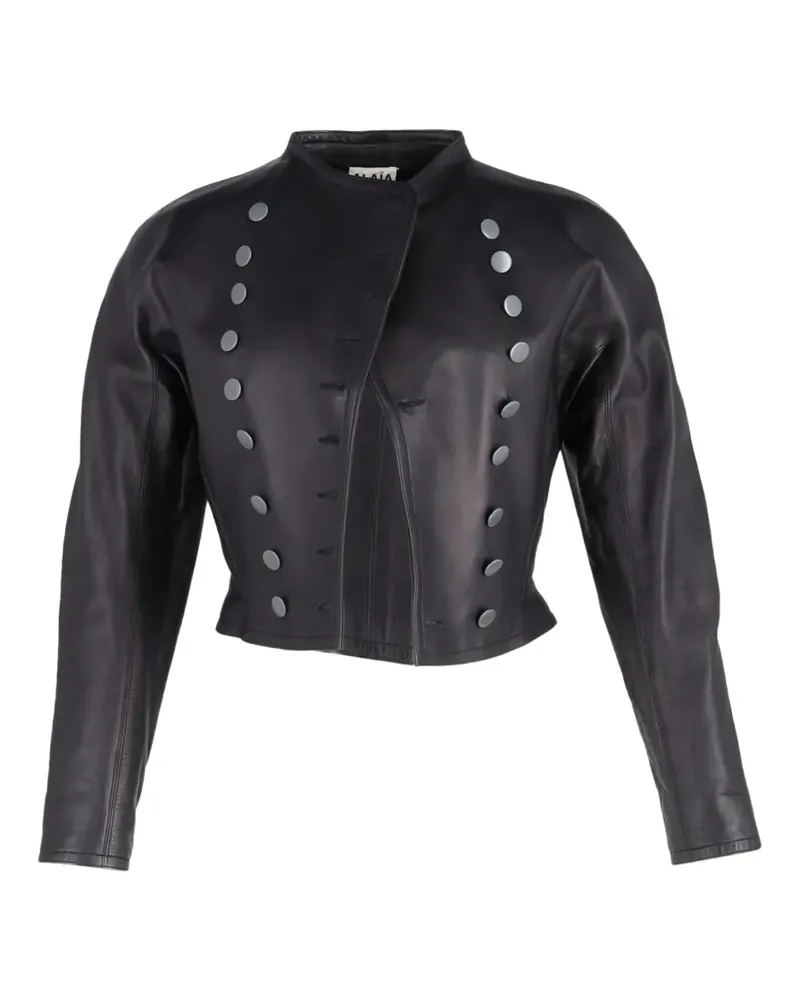 ALALA dolman-sleeve button leather jacket - Schwarz Schwarz
