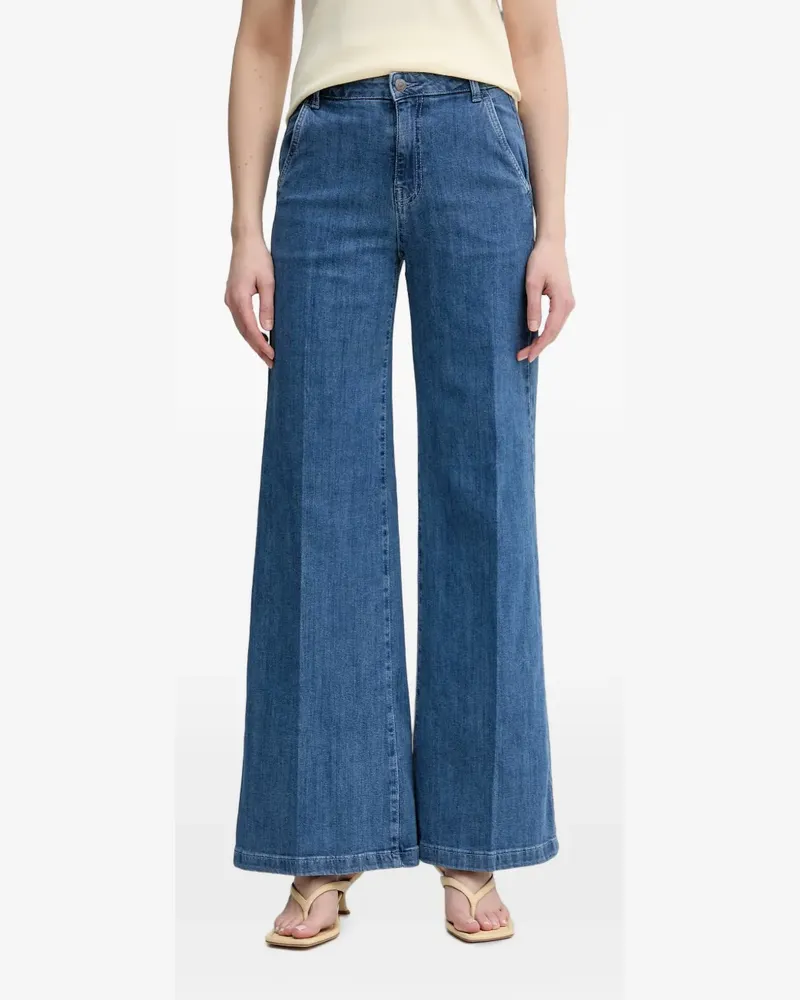 Benetton Weite Jeans mit Bügelfalten - Blau Blau