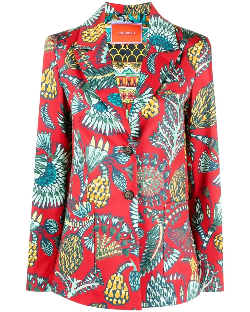 La DoubleJ 24/7 Blazer mit Blumen-Print - Rot Rot