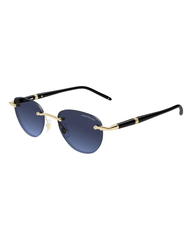 Montblanc Runde Sonnenbrille - Schwarz Schwarz