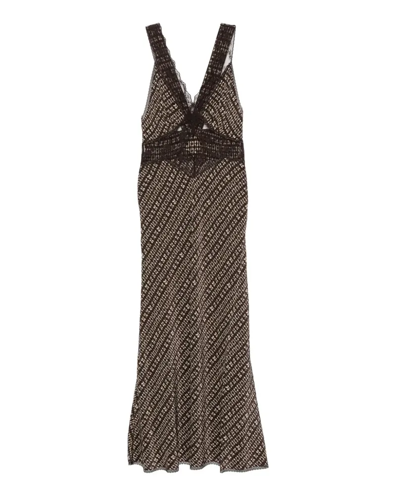 SIR lace-panelled printed maxi dress - Braun Braun