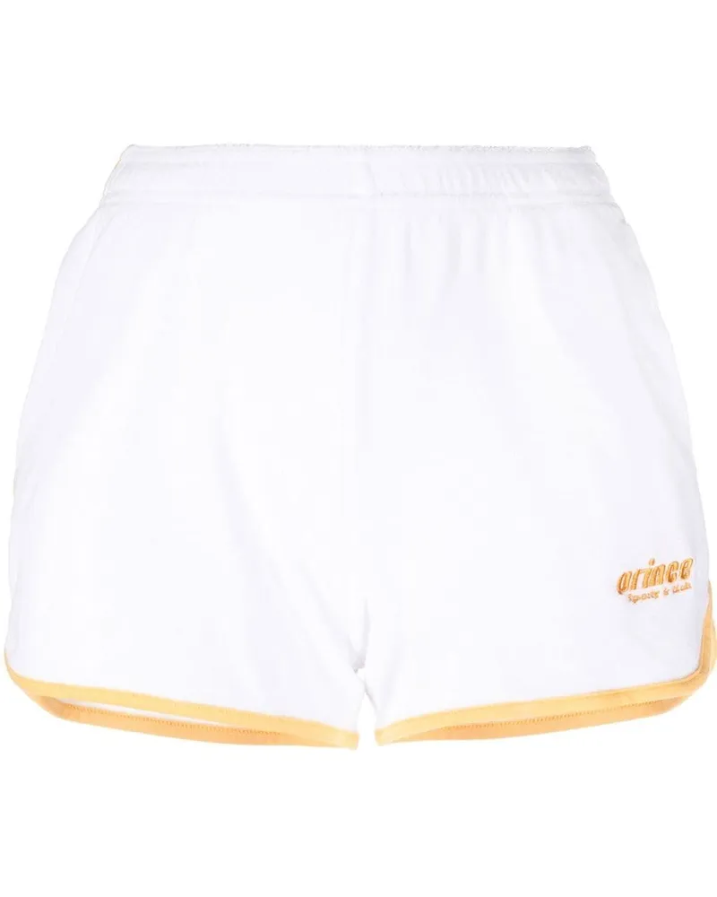 SPORTY & RICH Shorts mit Logo-Stickerei - Weiß Weiß