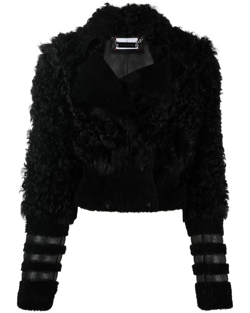 Philipp Plein Gothic Plein Shearling-Jacke - Schwarz Schwarz