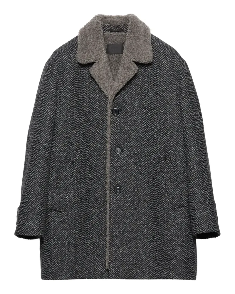 Prada Mantel mit Shearling-Kragen - Grau Grau