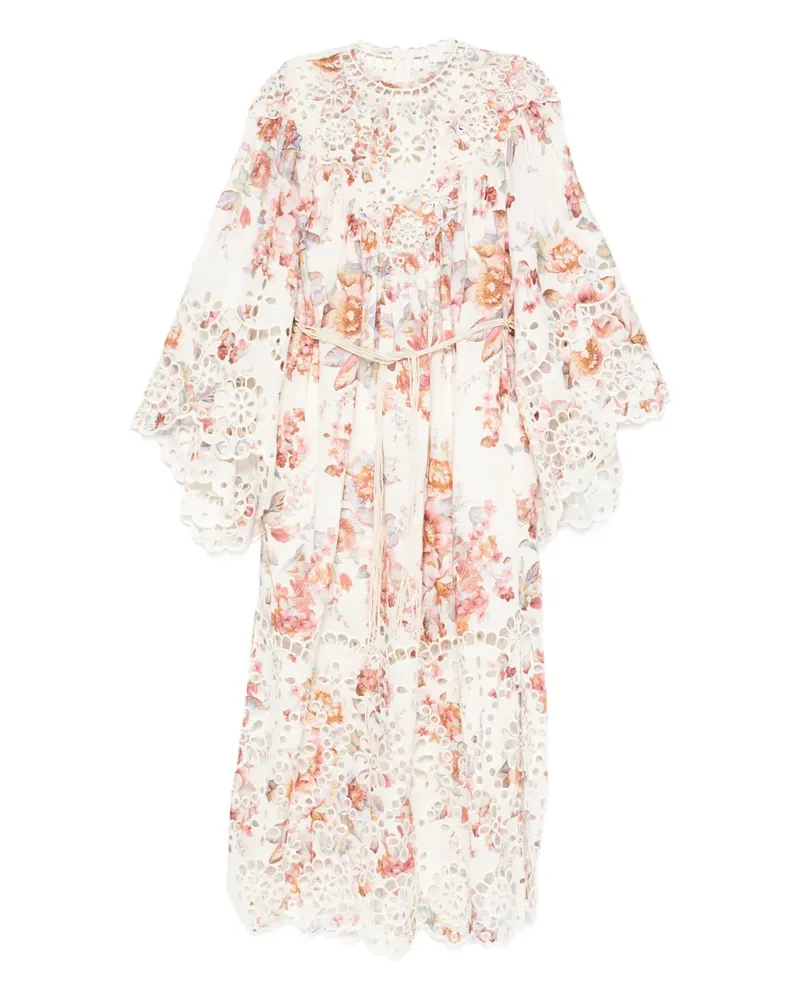 Zimmermann Awaken Midikleid mit bestickter Passe - Nude Nude