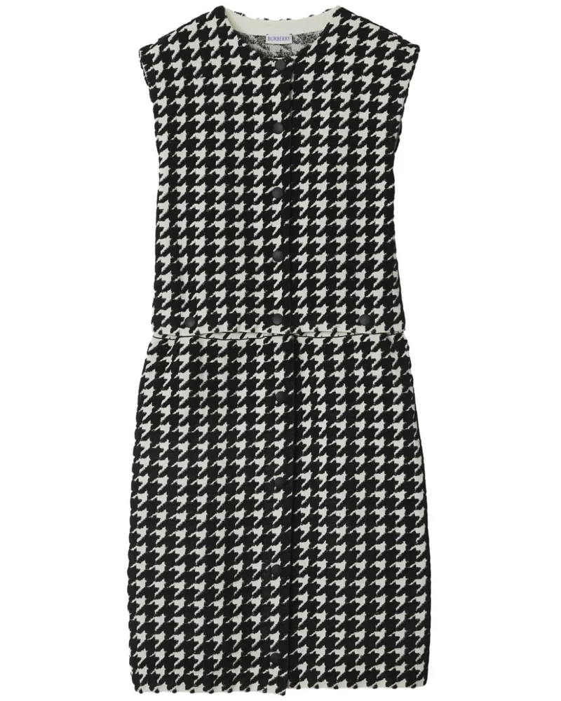 Burberry Minikleid mit Hahnentrittmuster - Schwarz Schwarz