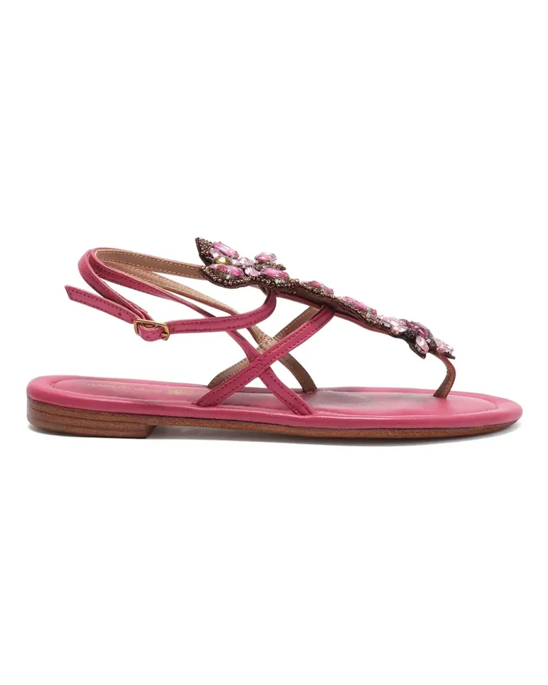 Maliparmi butterfly-embroidered rhinestone-embellished sandals - Rosa Rosa