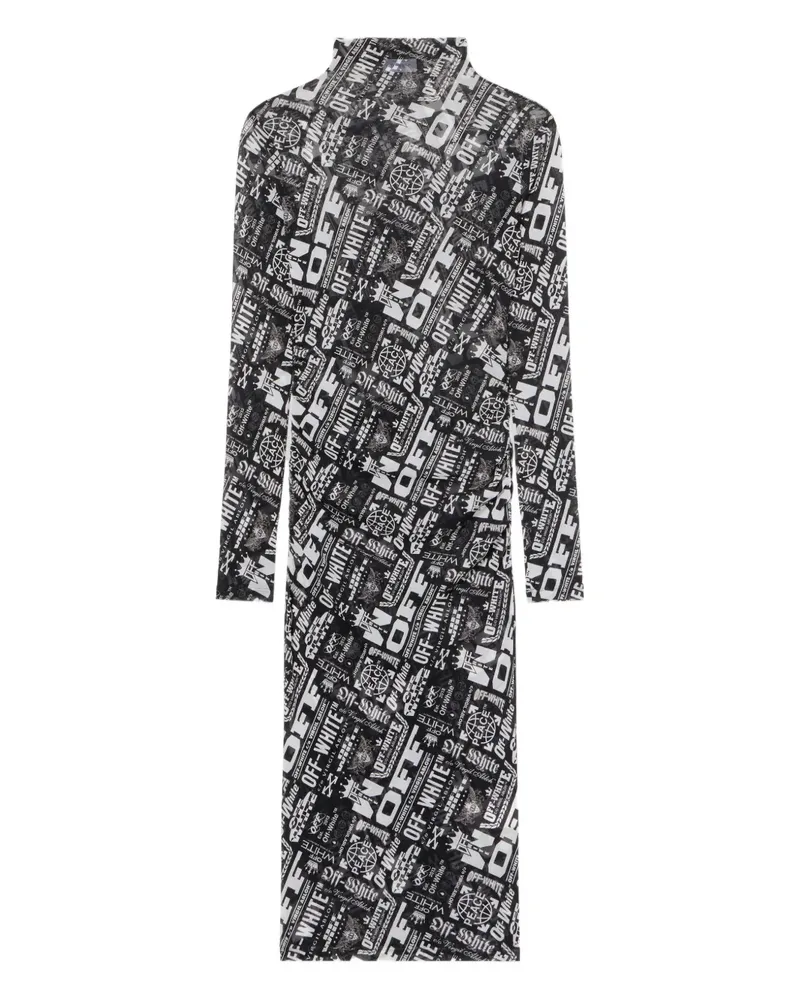 OFF-WHITE mesh multilogo dress - Schwarz Schwarz
