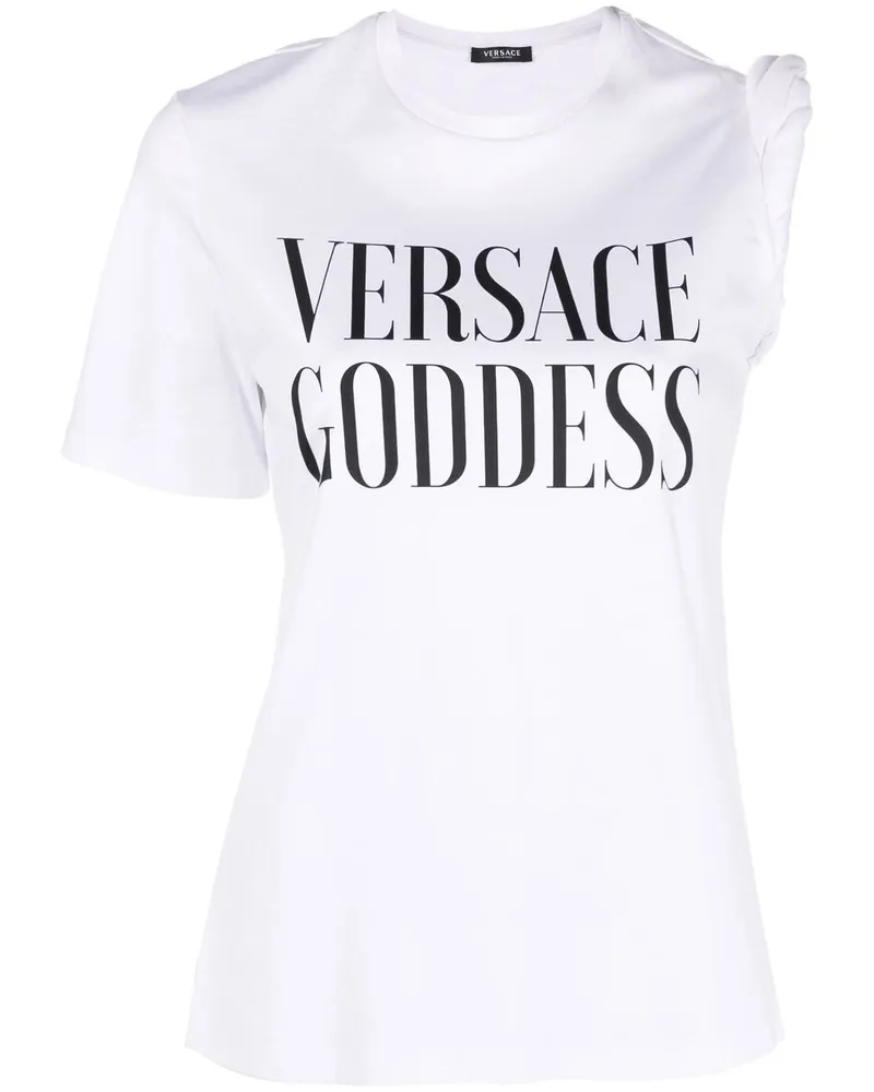 Versace T-Shirt mit Slogan-Print - Weiß Weiß