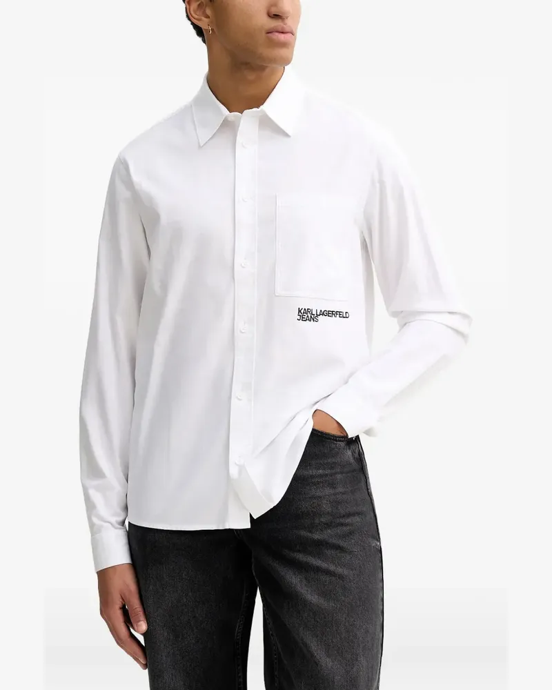 Karl Lagerfeld chest-pocket long-sleeve shirt - Weiß Weiß