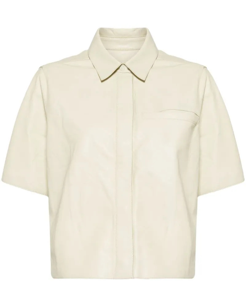 Yves Salomon Cropped-Hemd aus Leder - Gelb Gelb