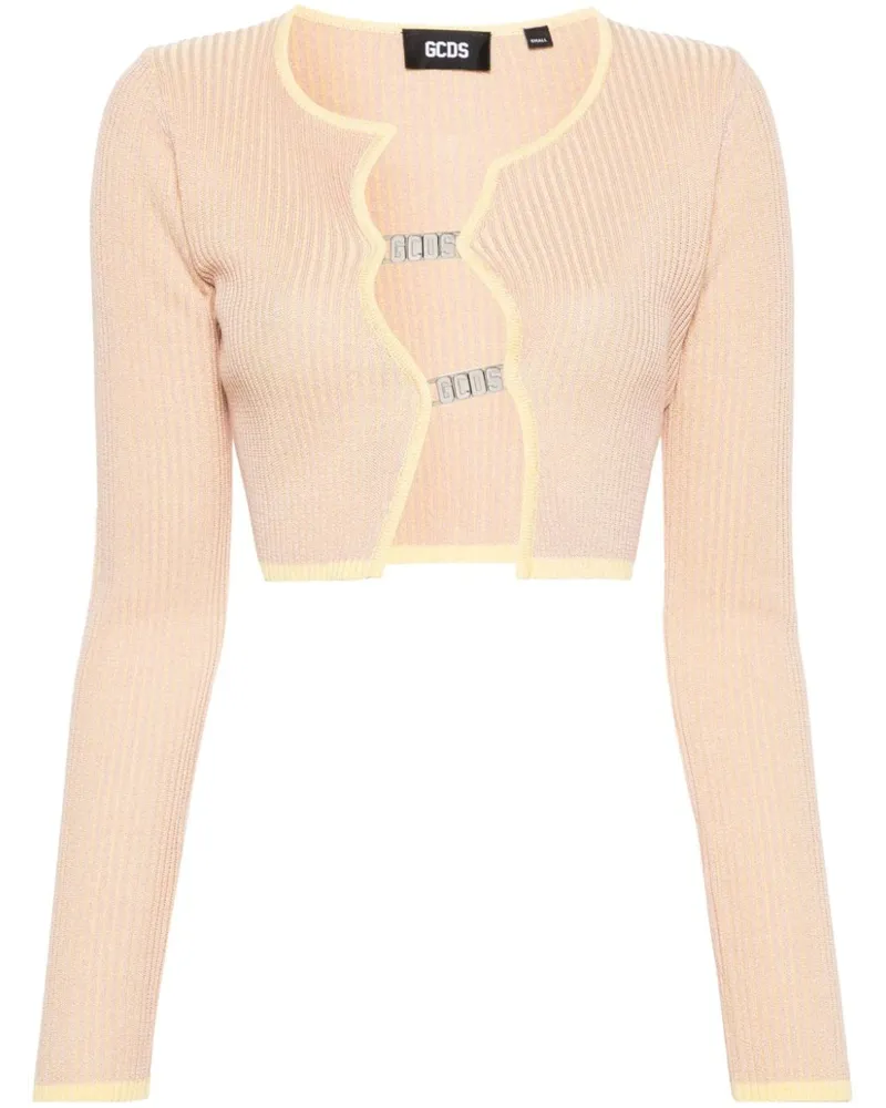 GCDS Gerippter Comma Cropped-Cardigan - Rosa Rosa
