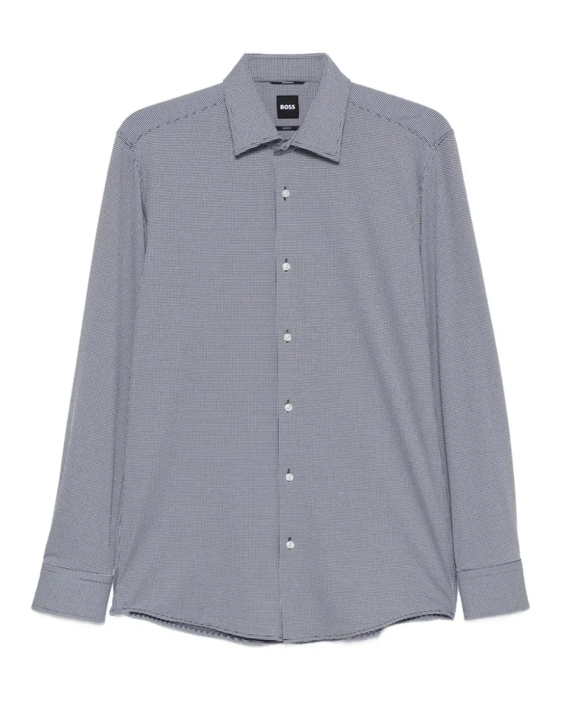 HUGO BOSS geometric-print long-sleeve shirt - Grau Grau