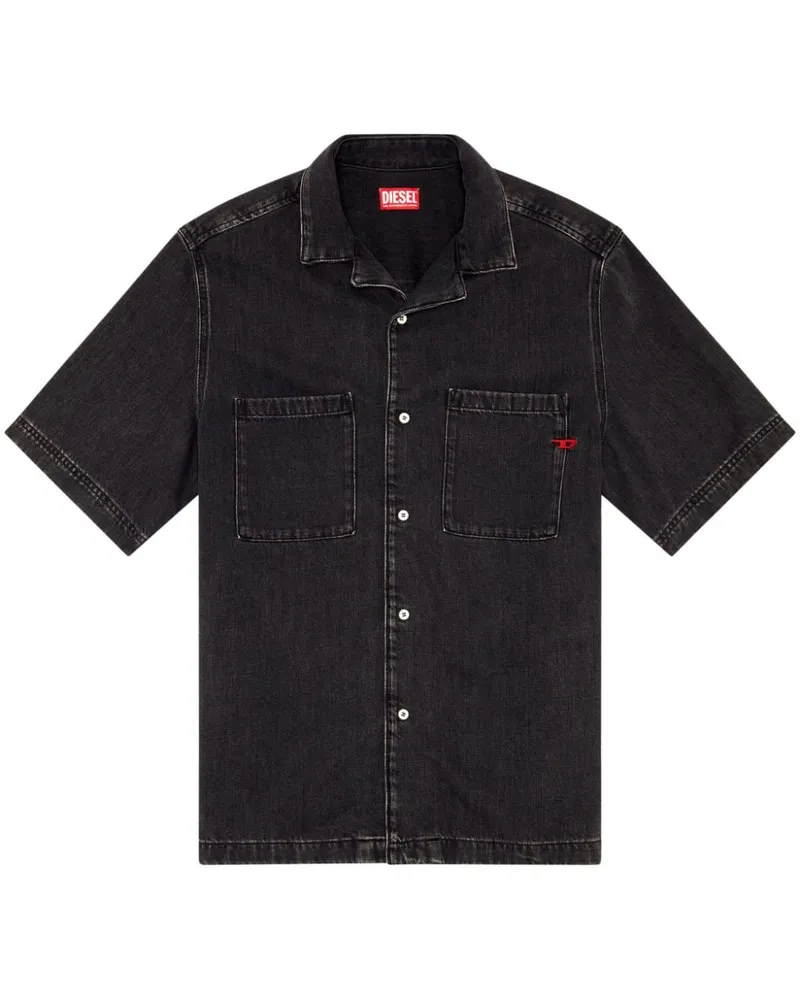Diesel D-Paroshort Jeanshemd - Schwarz Schwarz