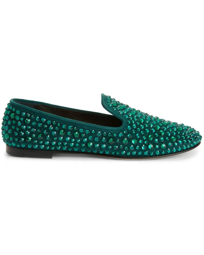 Giuseppe Zanotti Aline Loafer mit Kristallen - Grün Grün