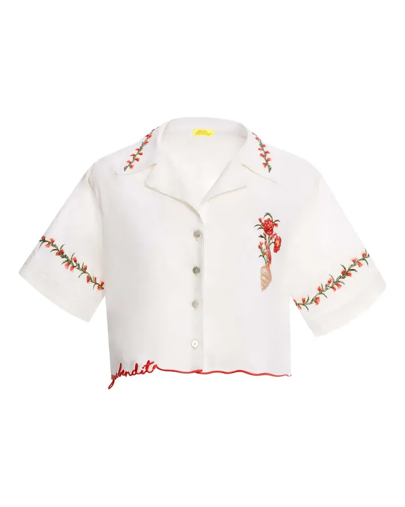 AGUA BENDITA Itsy Oberteil mit Blumenstickerei - Weiß Weiß