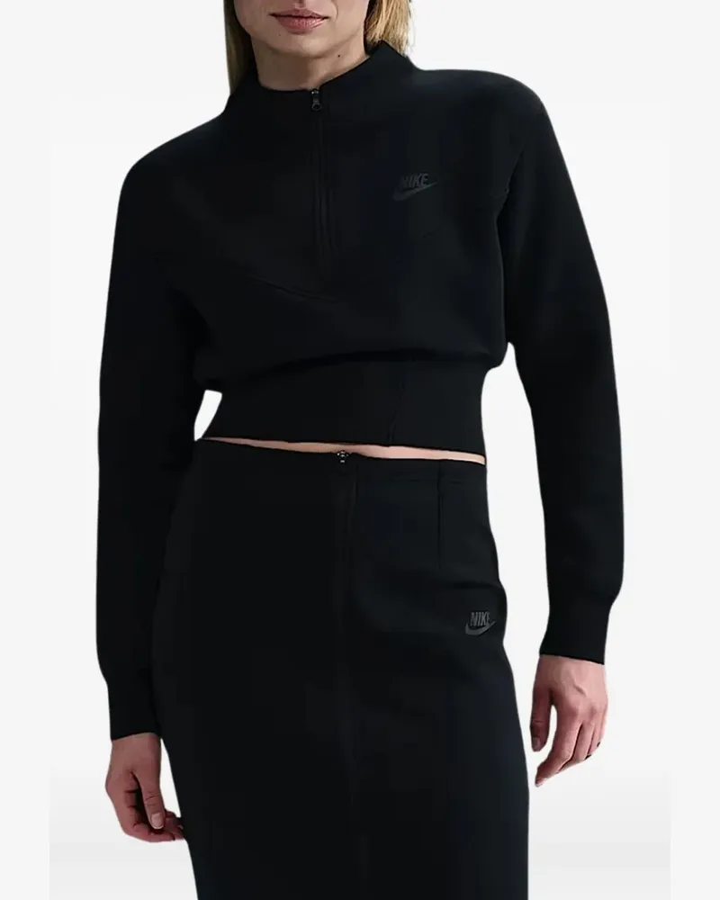 Nike Sweatshirt mit Reißverschluss - Schwarz Schwarz