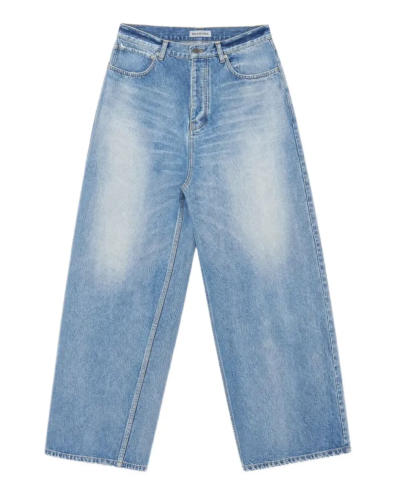 Balenciaga distressed wide-leg jeans - Blau Blau