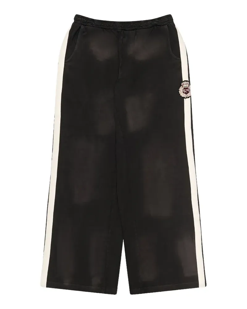 FourTwoFour on Fairfax Crest distressed-effect track pants - Schwarz Schwarz