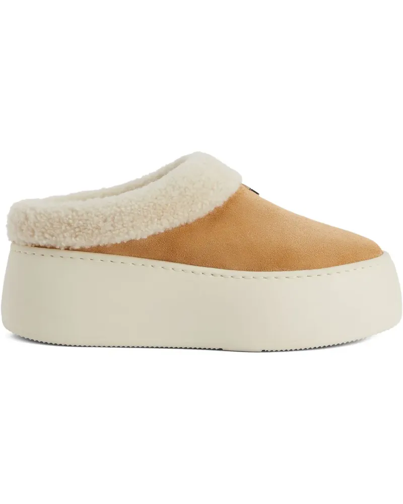Giuseppe Zanotti faux-shearling platform clogs - Braun Braun