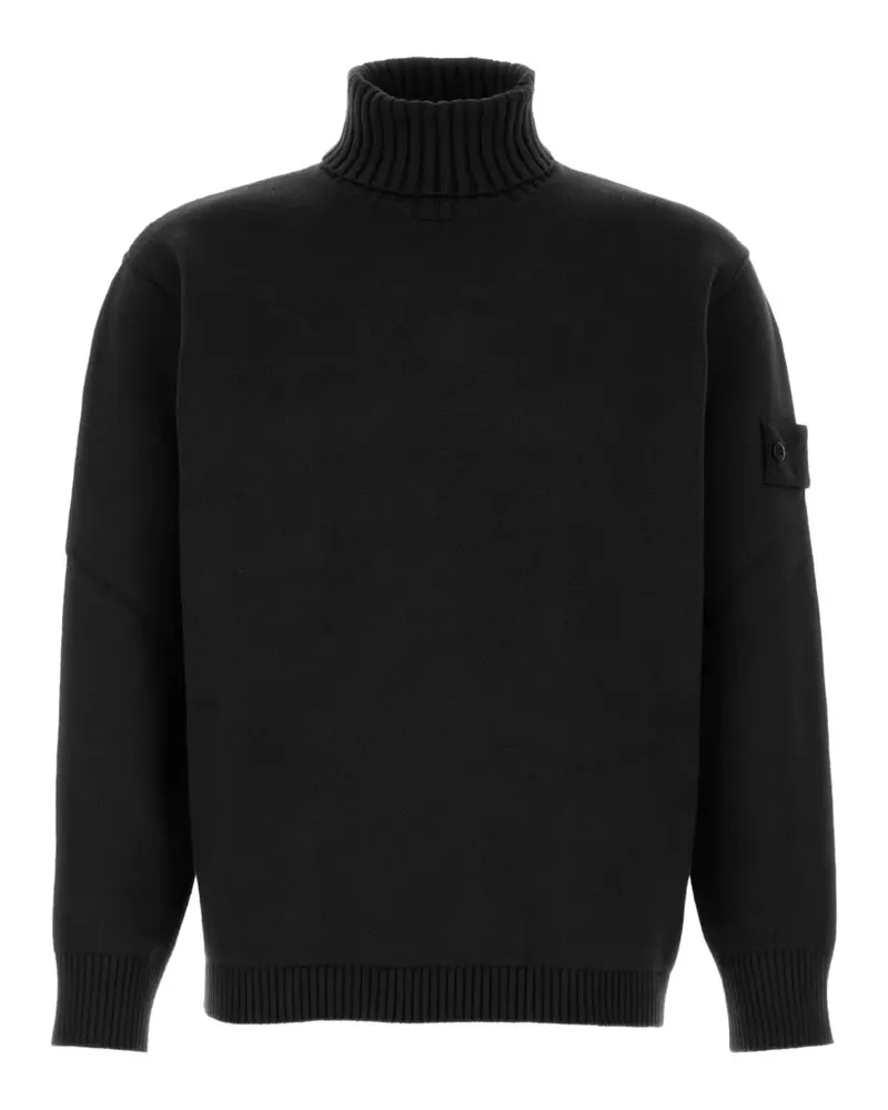 Stone Island logo-patch roll-neck sweater - Schwarz Schwarz