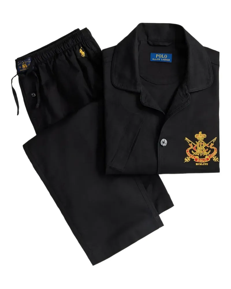 Ralph Lauren Pyjama mit Wappenstickerei - Schwarz Schwarz
