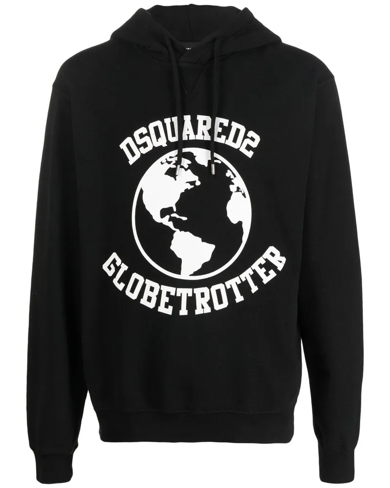 Dsquared2 Globetrotter Hoodie - Schwarz Schwarz