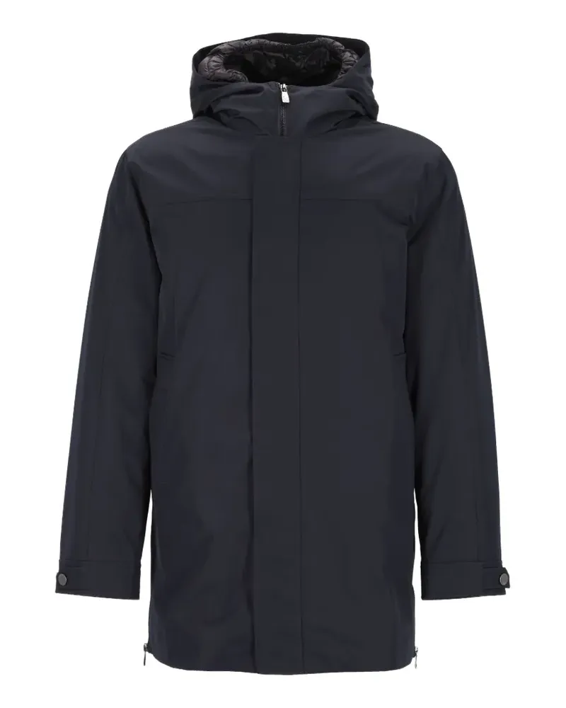 Corneliani hooded zip-up coat - Blau Blau