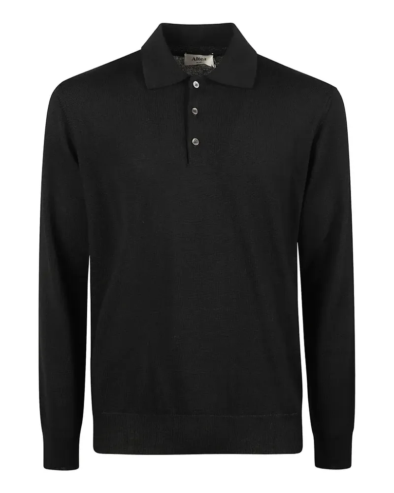 Altea Gestricktes Poloshirt - Schwarz Schwarz