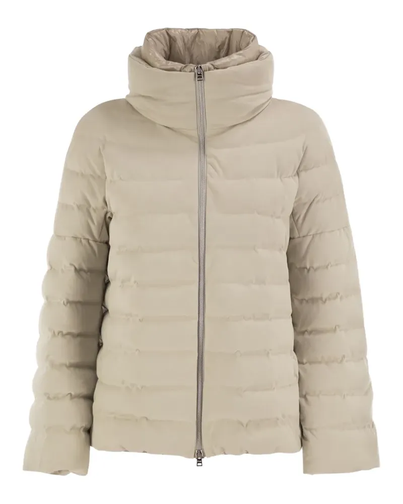 Herno Wattierte Jacke aus Kalbswildleder - Nude Nude