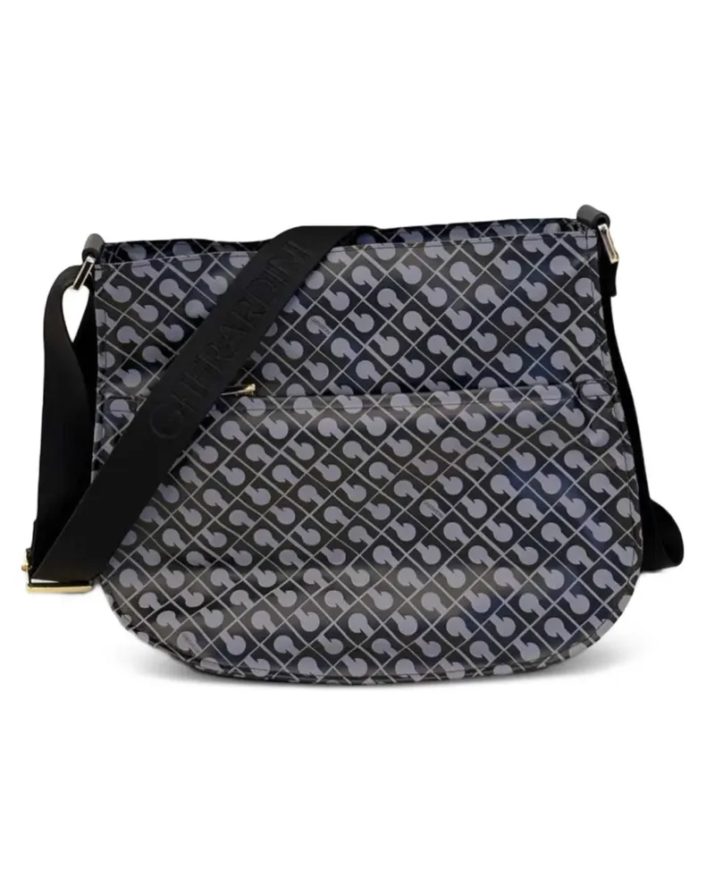 Gherardini monogram-pattern crossbody bag - Schwarz Schwarz