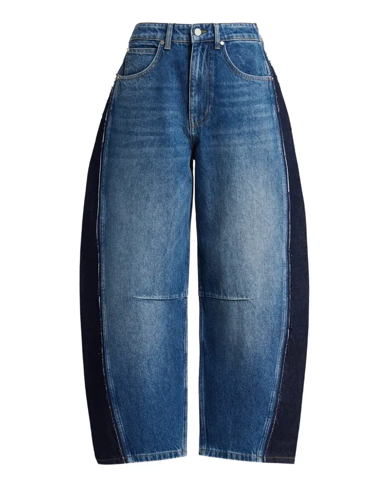 Essentiel Ungesäumte Barrel-Leg-Jeans - Blau Blau