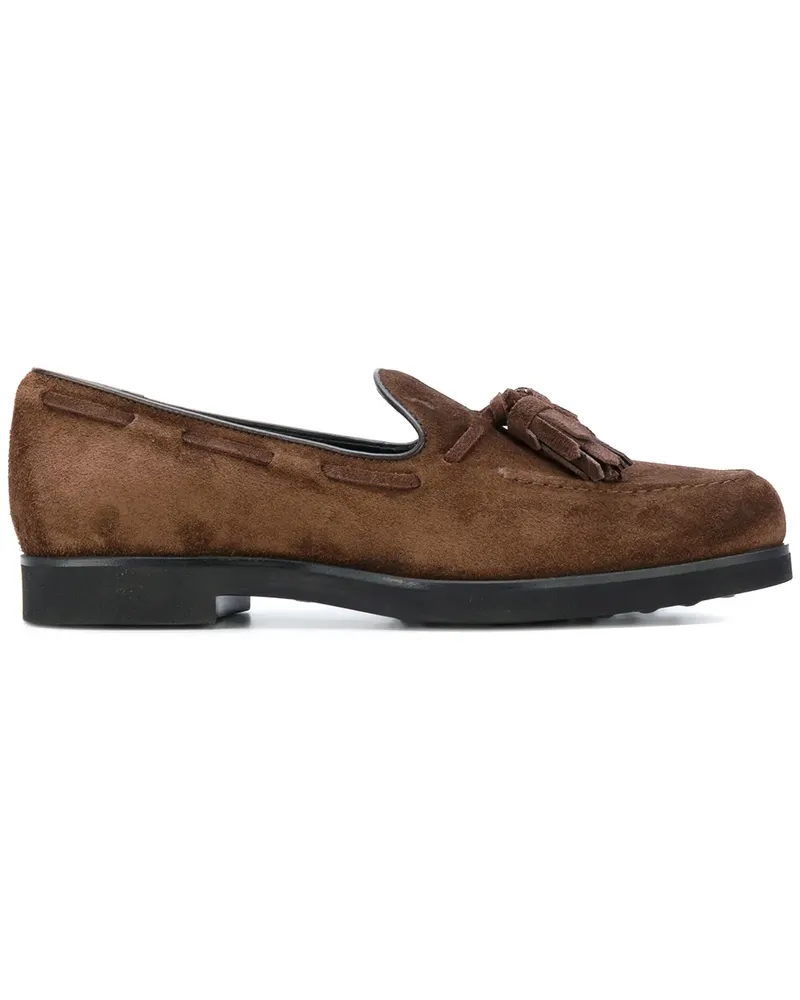 TOD'S Wildleder-Loafer mit Quasten - Braun Braun